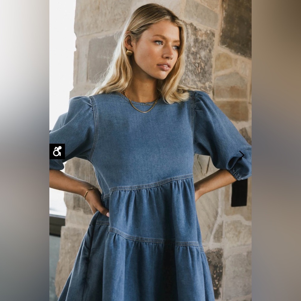 NEW BOHME Sorrel Denim Mini Dress